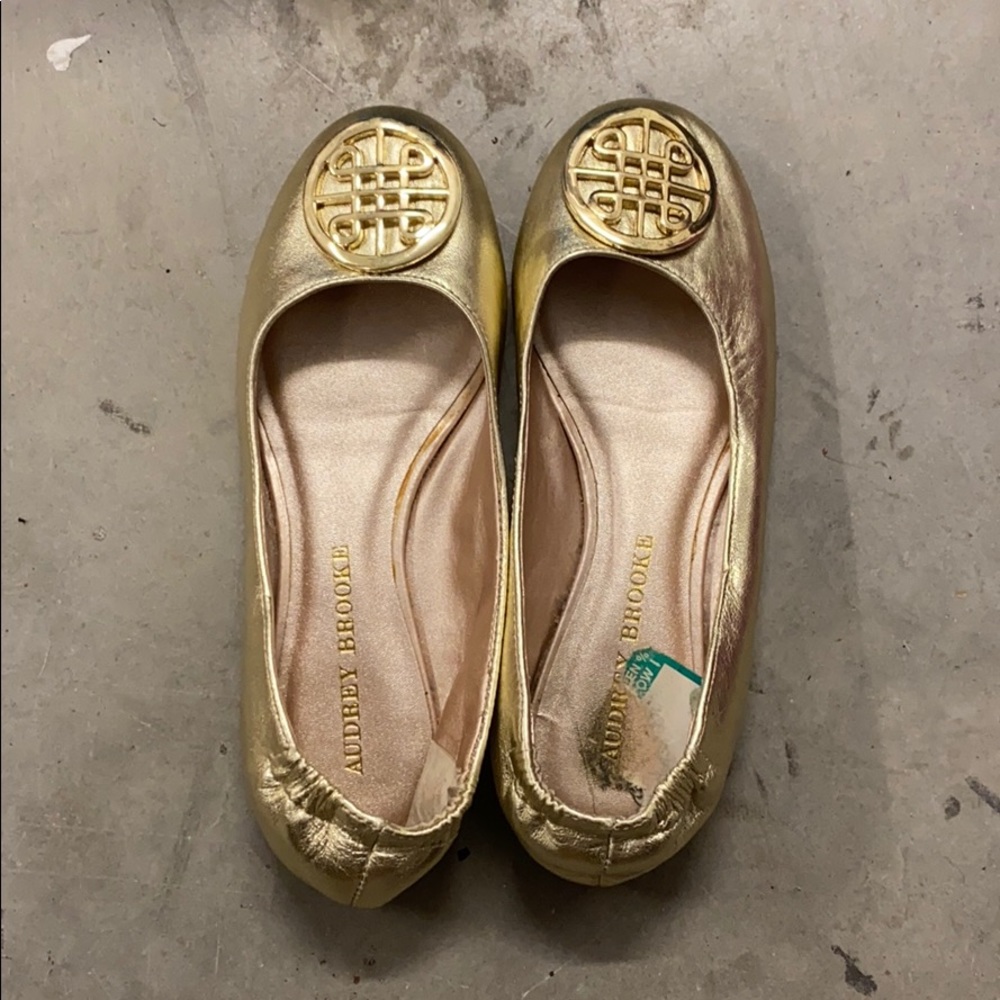 Gold Ballet Flats